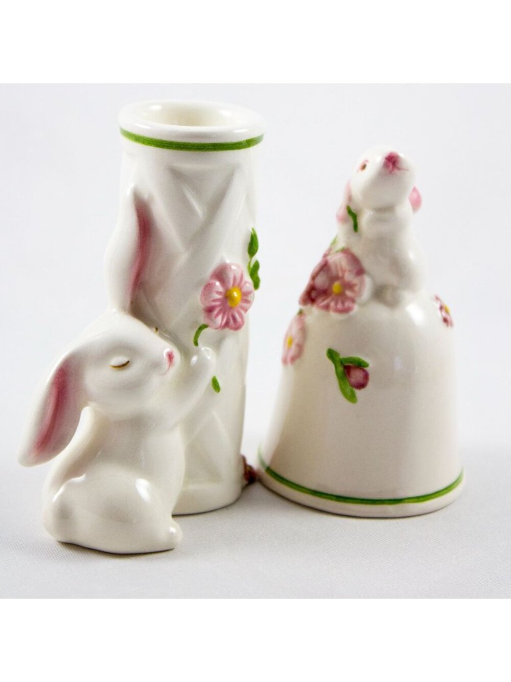 Avon Ceramic Bunny Bell & Bud Vase Vintage 1980's Brazil